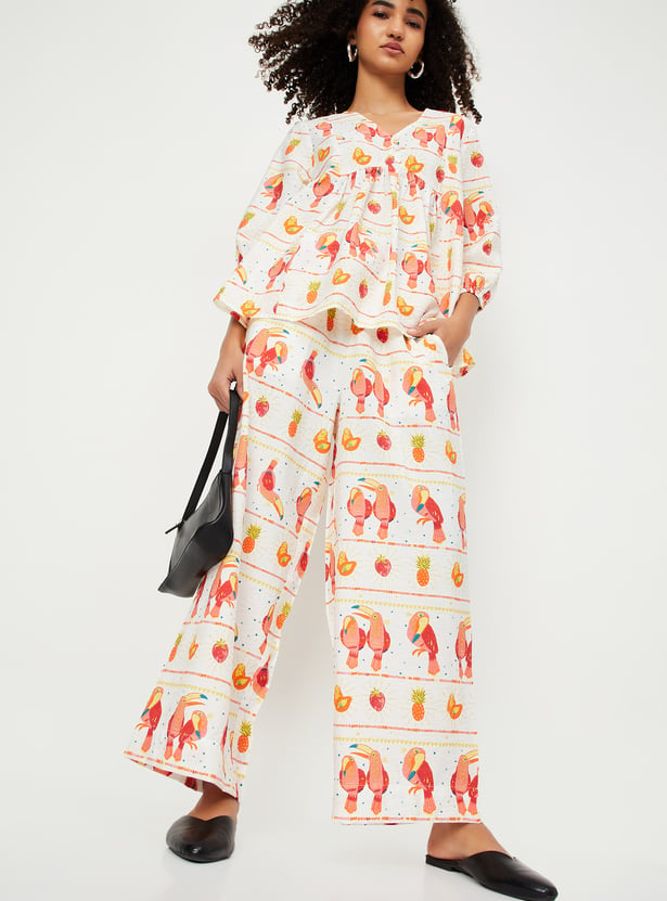 Kalki x Max Women Printed Flared Palazzos