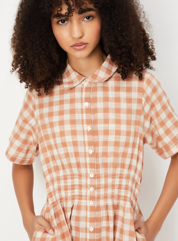 Herlipto Checked Shirt Mini Dress 未使用 未使用タグ付き‼️ Pointed