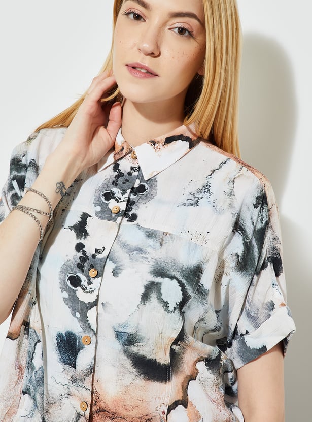 ALAYA F x URB_N Women Printed Boxy Fit Shirt