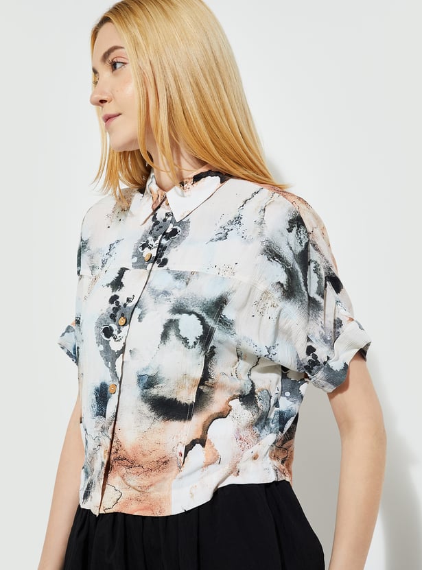 ALAYA F x URB_N Women Printed Boxy Fit Shirt