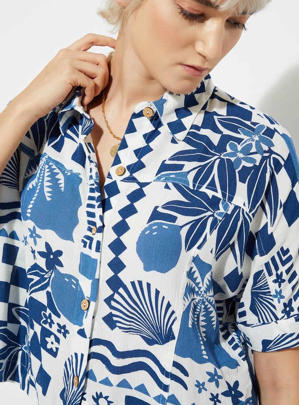 ALAYA F x URB_N Women Printed Boxy Fit Shirt