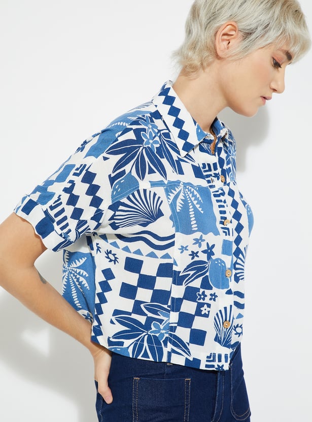 ALAYA F x URB_N Women Printed Boxy Fit Shirt