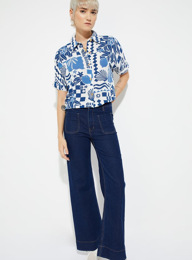 ALAYA F x URB_N Women Printed Boxy Fit Shirt