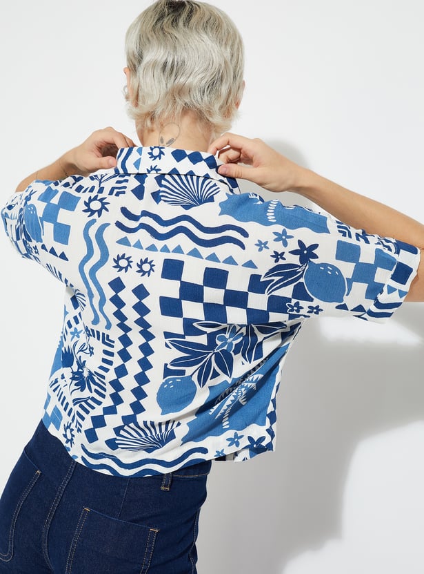 ALAYA F x URB_N Women Printed Boxy Fit Shirt