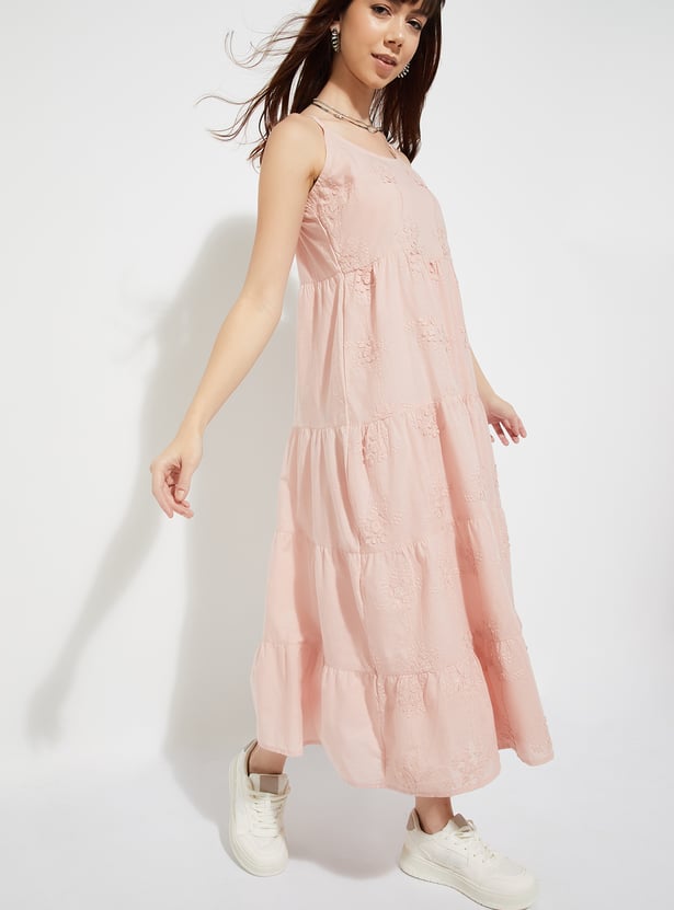 URB_N Women Embroidered Tiered Dress