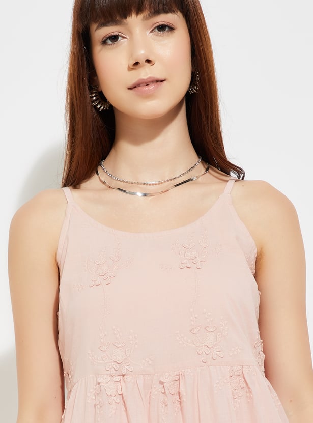 URB_N Women Embroidered Tiered Dress