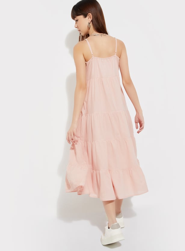 URB_N Women Embroidered Tiered Dress