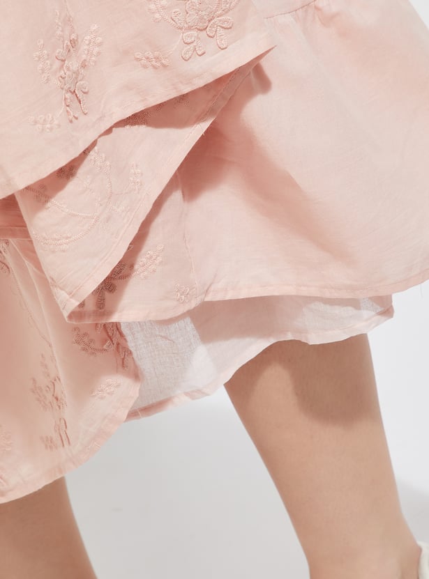 URB_N Women Embroidered Tiered Dress