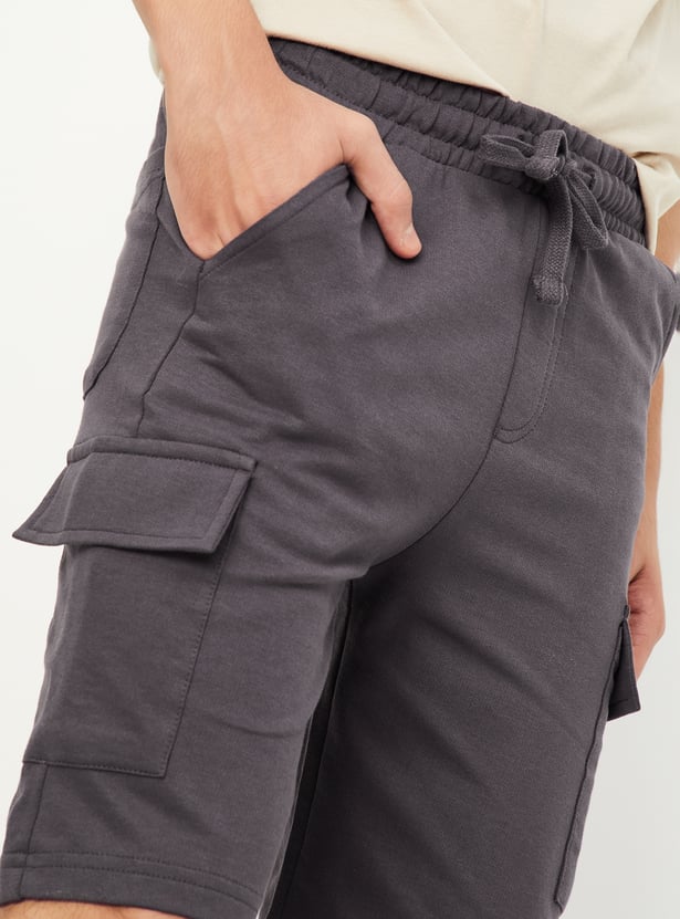 Boys Solid Cargo Shorts