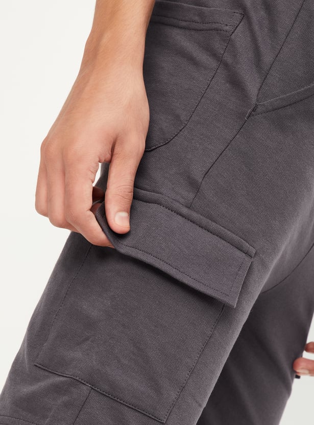Boys Solid Cargo Shorts
