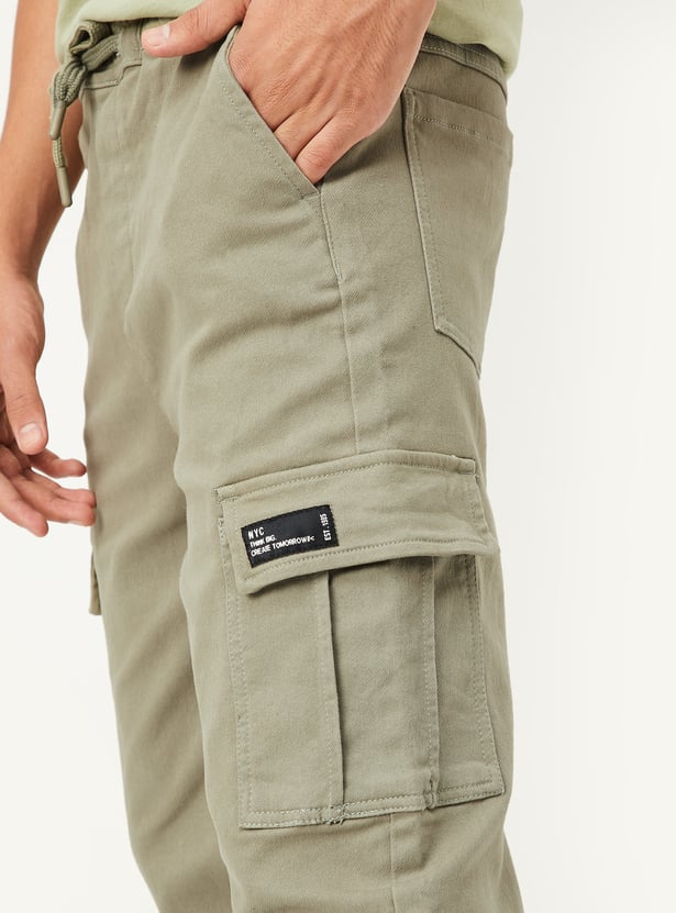 Boys Solid Cargo Joggers