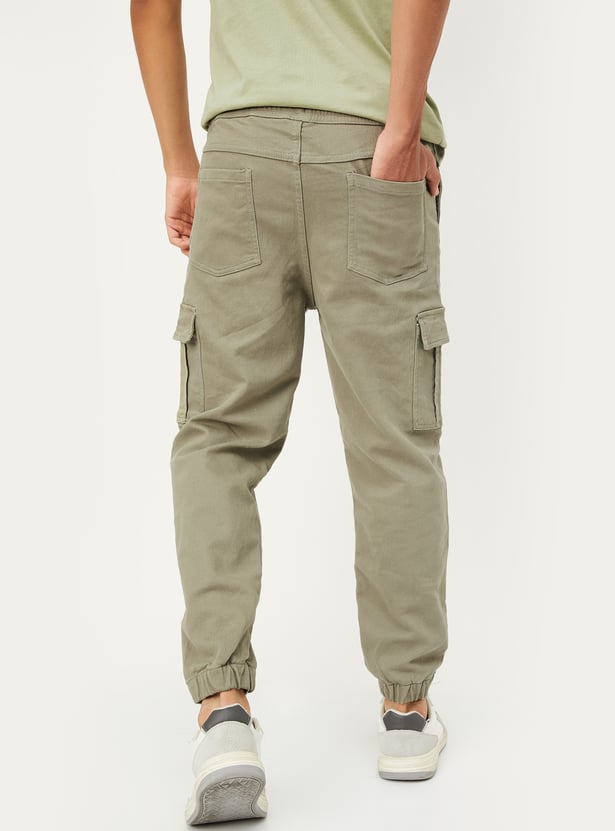 Boys Solid Cargo Joggers