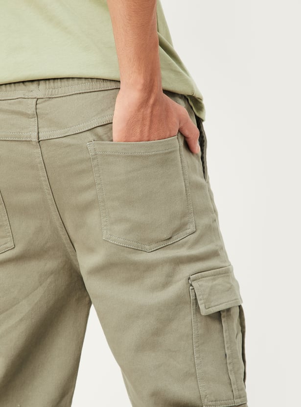 Boys Solid Cargo Joggers