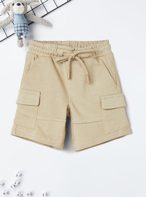 Boys Solid Cargo Shorts
