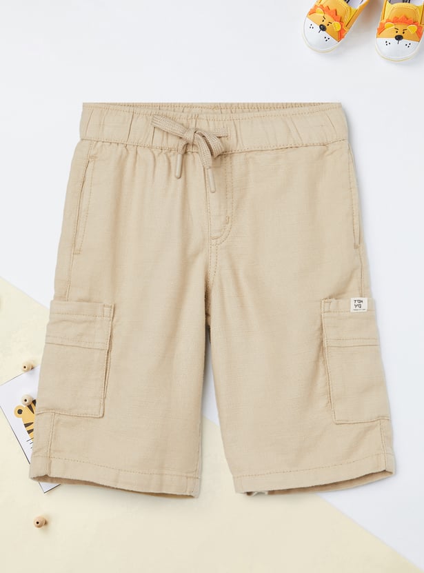 Boys Textured Bermuda with Cargo Pockets