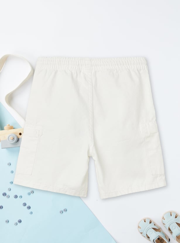 Boys Solid Cargo Shorts
