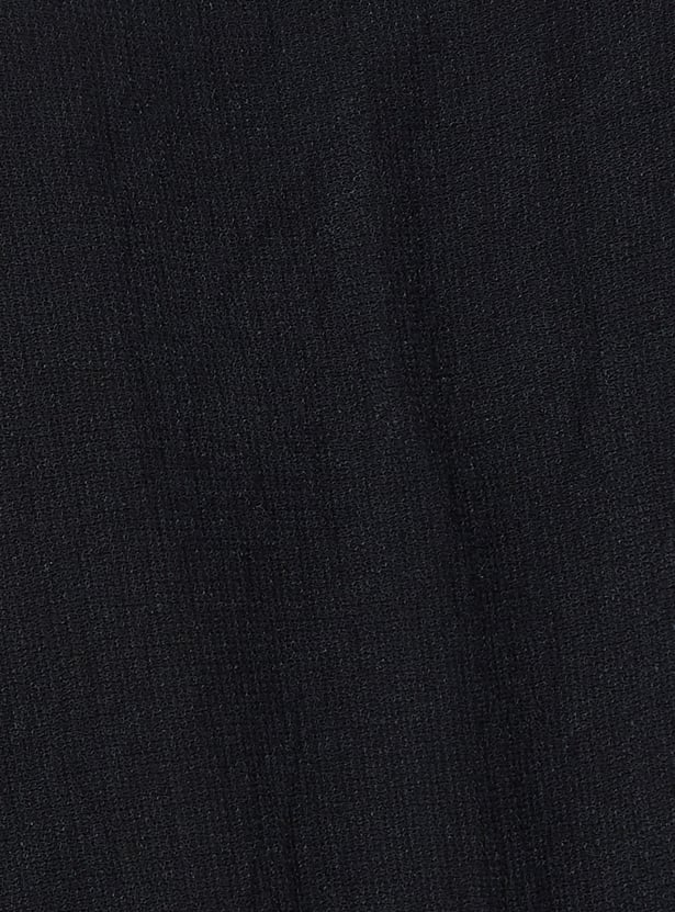 Women Solid Wrap Midi Dress