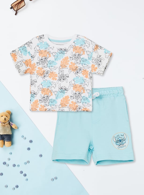 Boys Lilo & Stitch Print Shorts Set