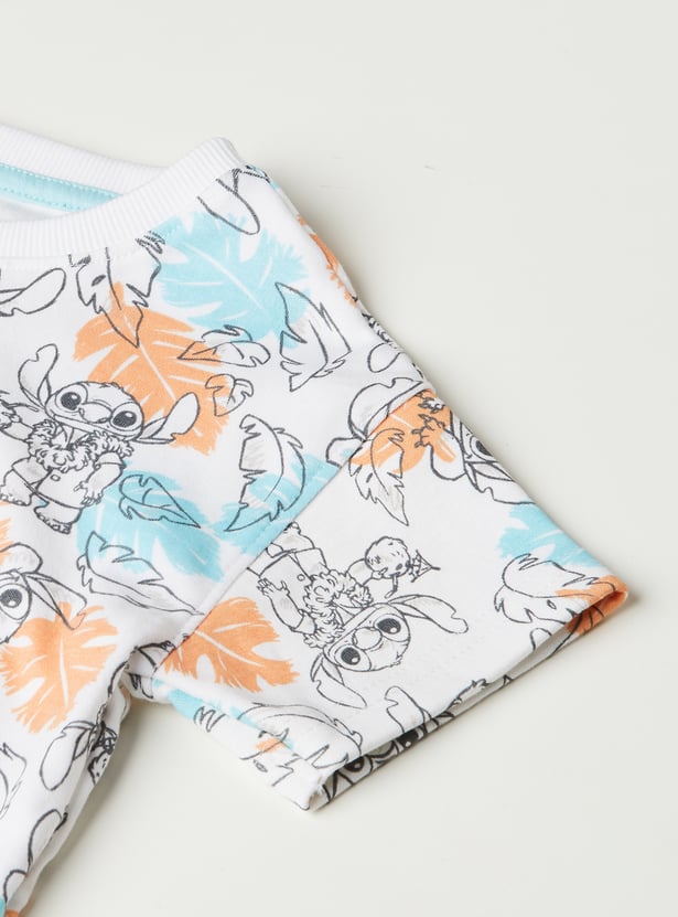 Boys Lilo & Stitch Print Shorts Set