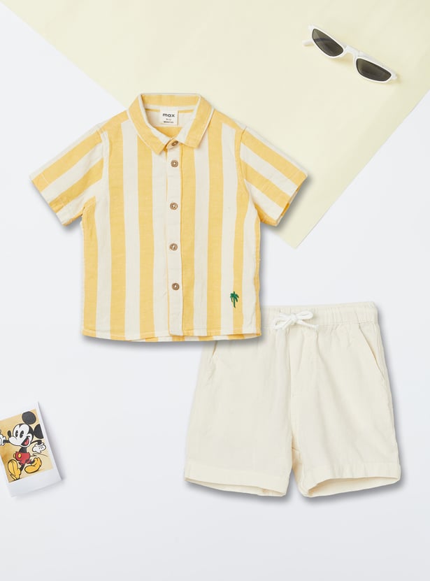 Boys Striped Shorts Set