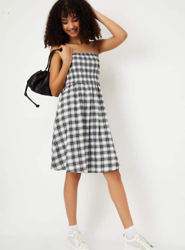 Women Checked A-line Dress