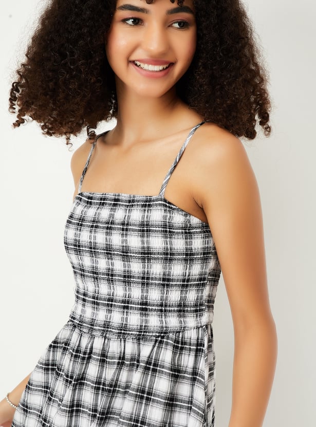 Women Checked A-line Dress