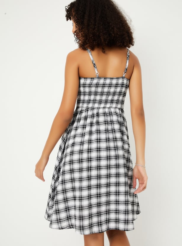 Women Checked A-line Dress