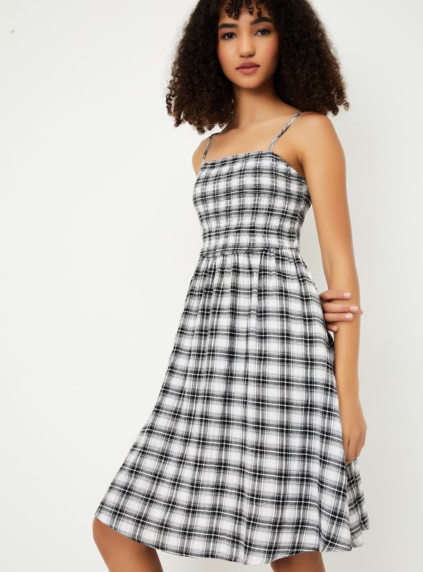 Women Checked A-line Dress