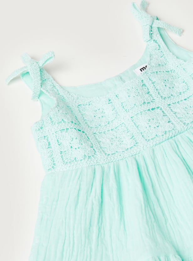 Girls Crochet Embroidered Dress