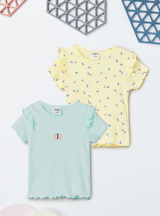 Girls Printed Top - Pack of 2