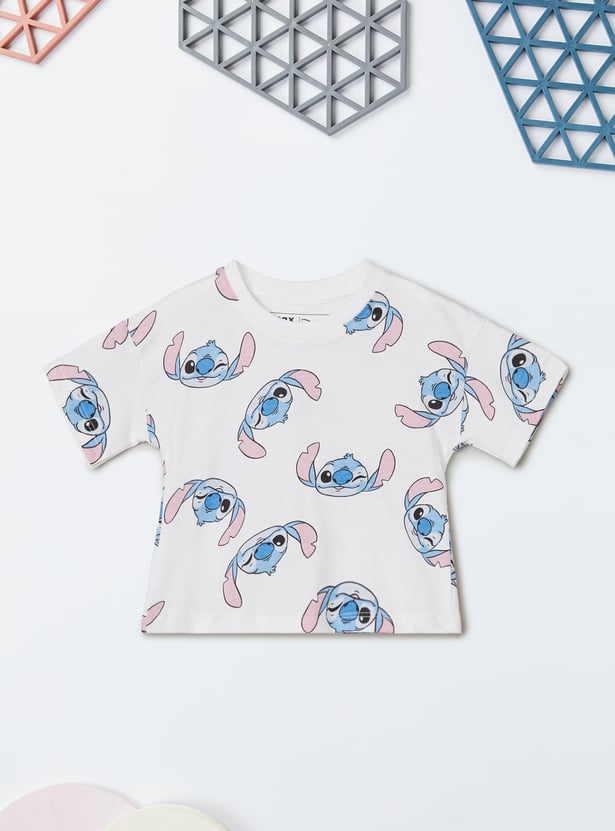 Girls Lilo & Stitch Print Shorts Set