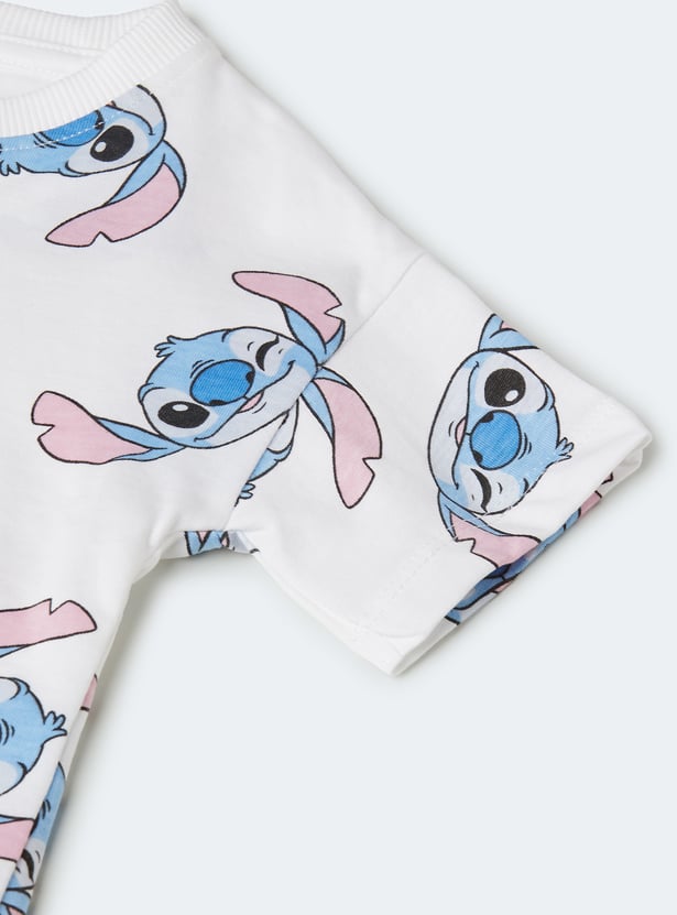 Girls Lilo & Stitch Print Shorts Set