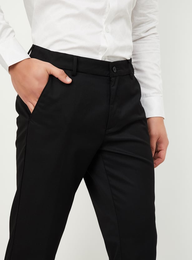 Men Solid Slim Fit Formal Trousers