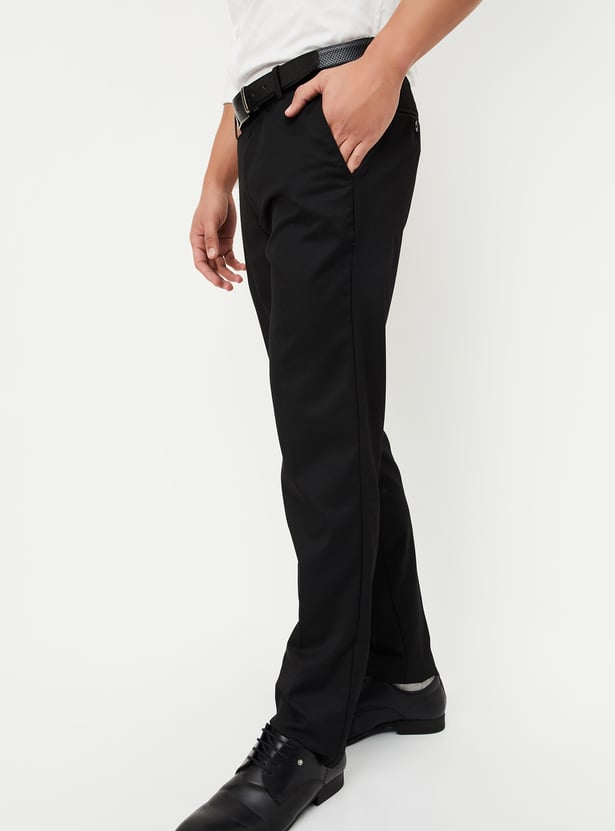 Men Solid Slim Fit Formal Trousers
