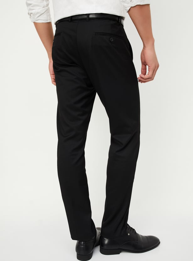 Men Solid Slim Fit Formal Trousers