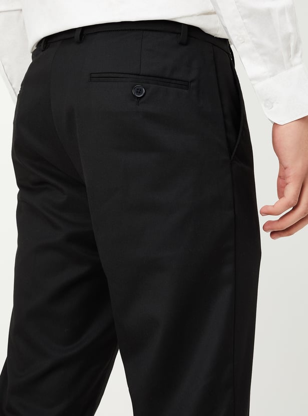 Men Solid Slim Fit Formal Trousers