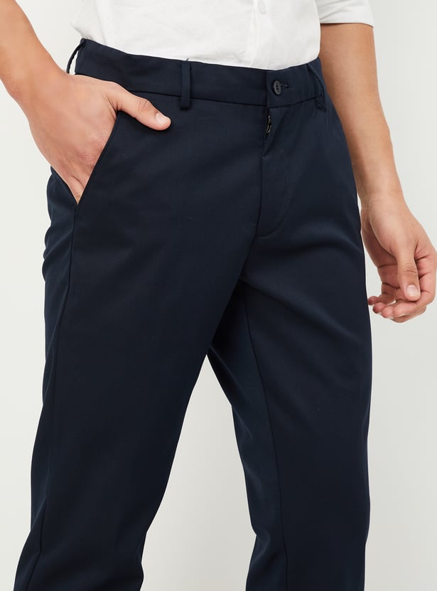 Men Solid Slim Fit Formal Trousers