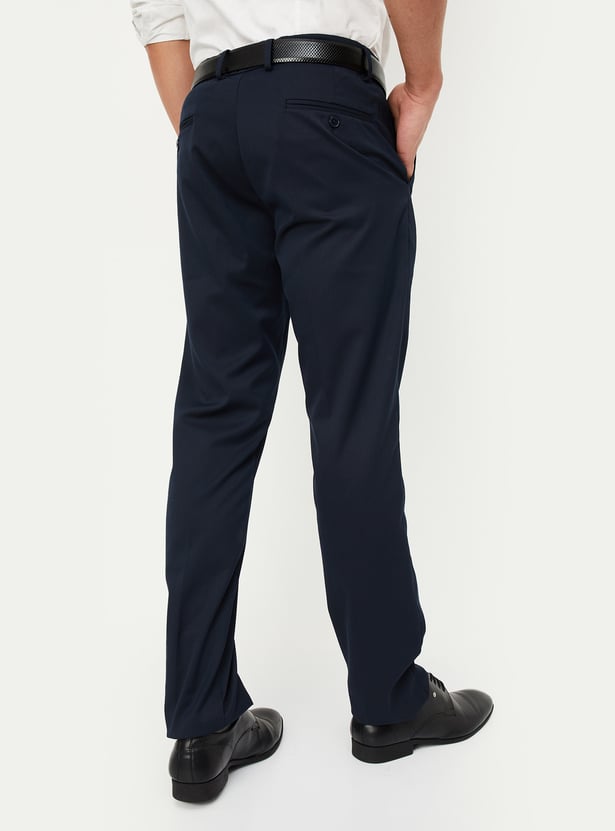 Men Solid Slim Fit Formal Trousers