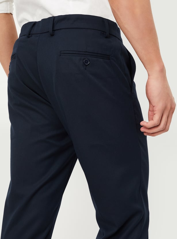 Men Solid Slim Fit Formal Trousers