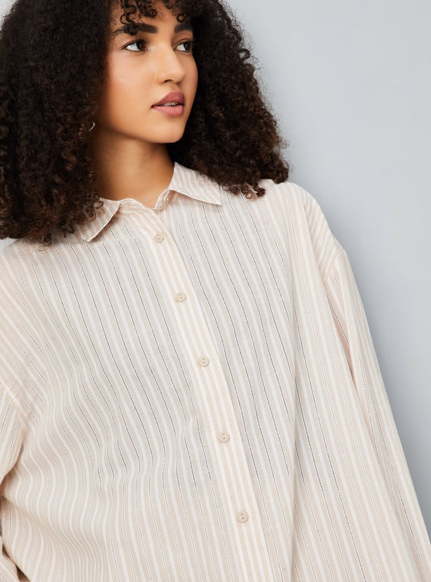 Women Striped Oversized Shirt