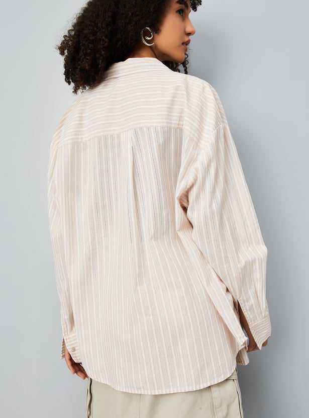 Women Striped Oversized Shirt