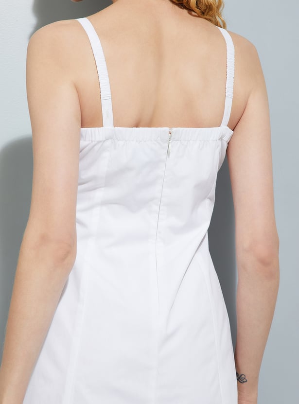 URB_N Women Schiffli Embroidered Ruffles Mini Dress