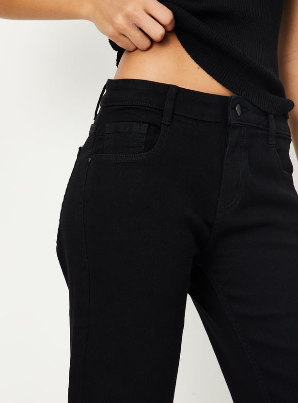 Women Solid Flared Jeans