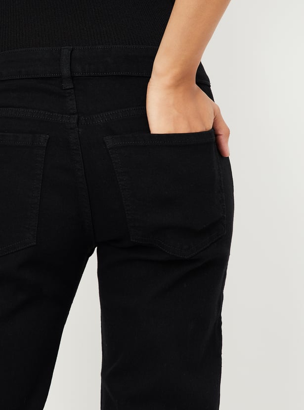 Women Solid Flared Jeans