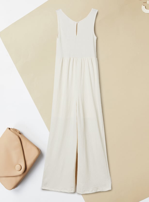 Girls Textured Jumpsuit with Top