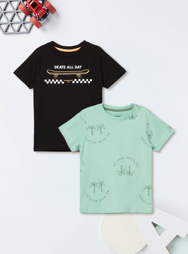 Boys Printed T-shirt - Pack of 2