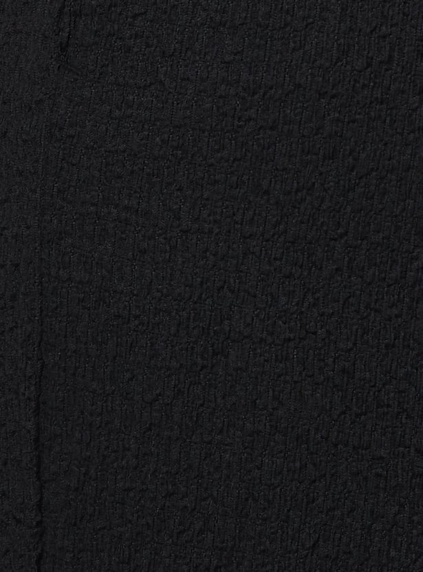 Women Textured Comfort Trousers