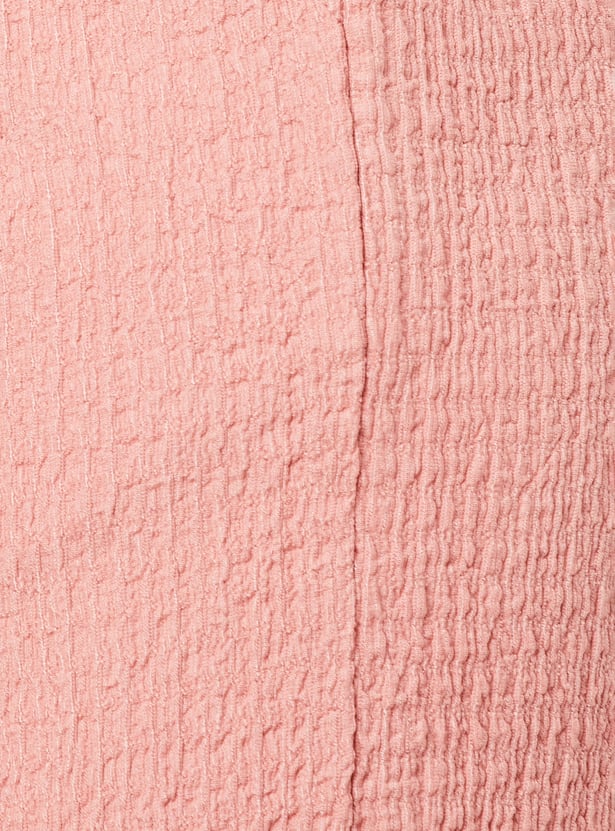 Women Textured Wide-Leg Trousers