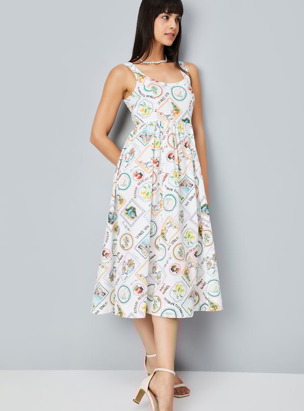 Kalki x Max Women Printed Fit & Flare Midi Dress