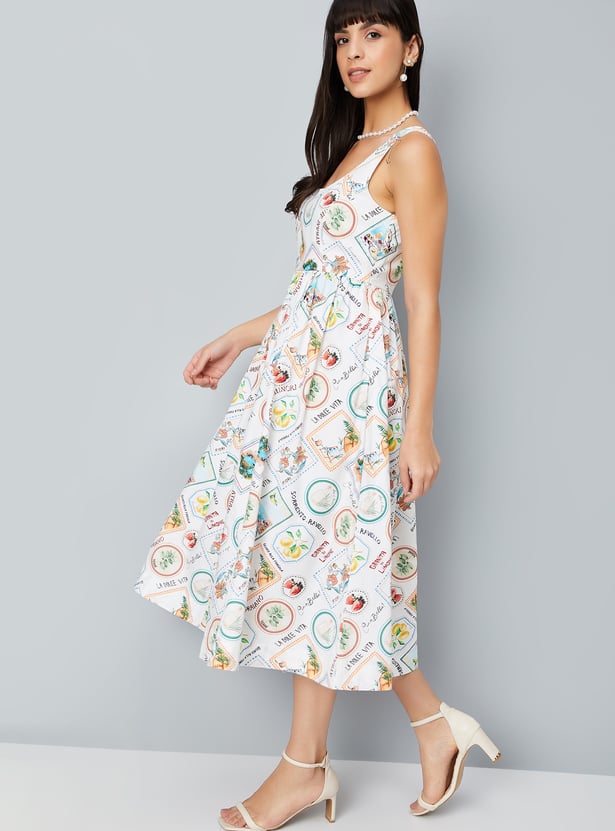 Kalki x Max Women Printed Fit & Flare Midi Dress